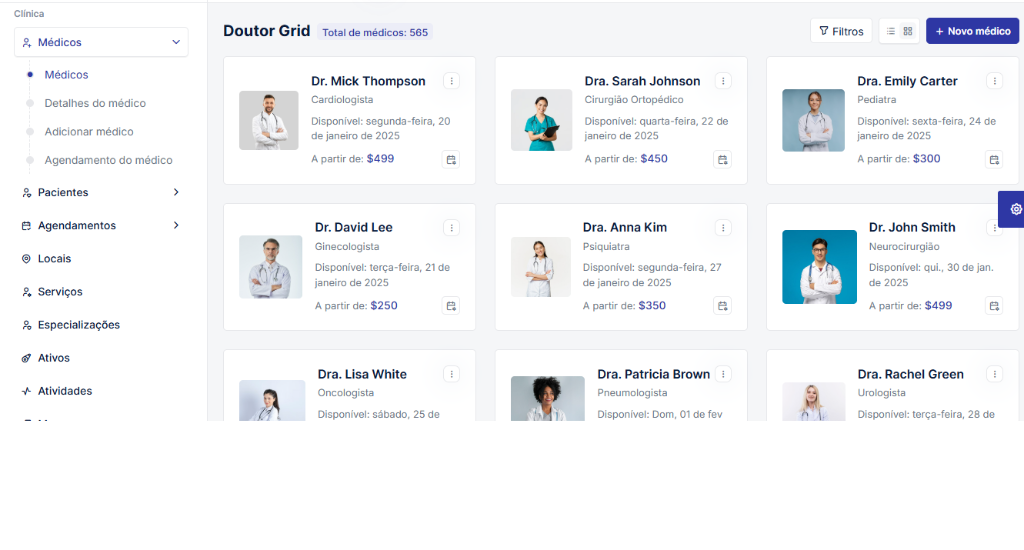 Grade de Médicos TrivoClinic