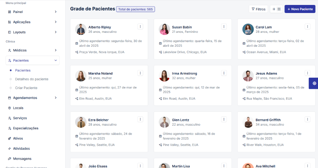 Grade de Pacientes TrivoClinic